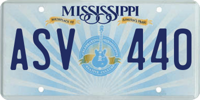 MS license plate ASV440