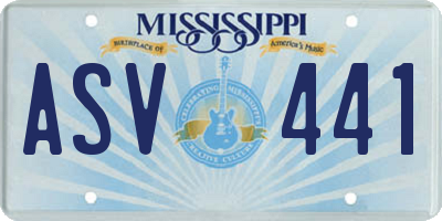 MS license plate ASV441