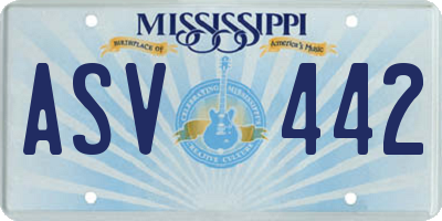 MS license plate ASV442