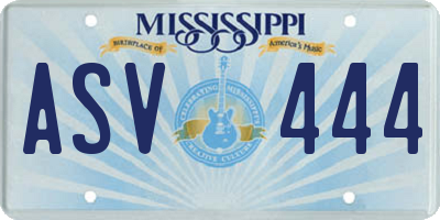 MS license plate ASV444