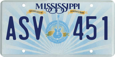 MS license plate ASV451