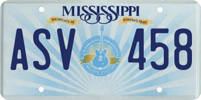 MS license plate ASV458