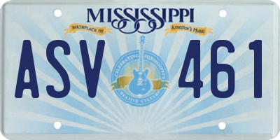 MS license plate ASV461