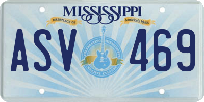 MS license plate ASV469