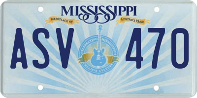 MS license plate ASV470