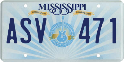 MS license plate ASV471