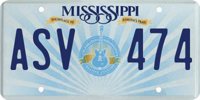 MS license plate ASV474