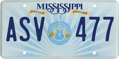 MS license plate ASV477