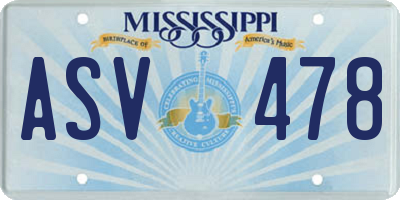 MS license plate ASV478