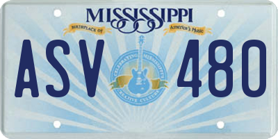 MS license plate ASV480