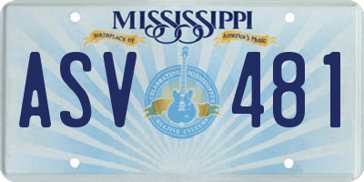 MS license plate ASV481