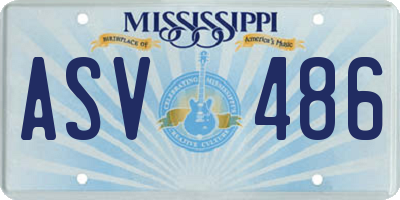 MS license plate ASV486