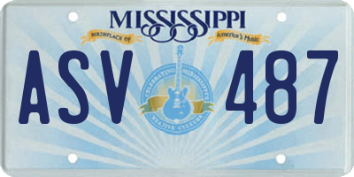MS license plate ASV487