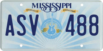 MS license plate ASV488