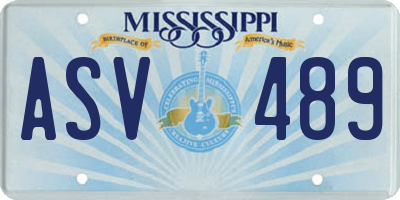 MS license plate ASV489