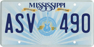 MS license plate ASV490