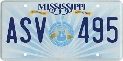 MS license plate ASV495