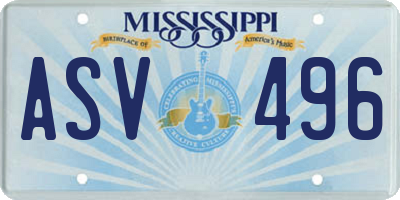 MS license plate ASV496