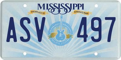 MS license plate ASV497