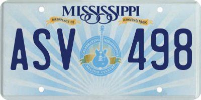 MS license plate ASV498