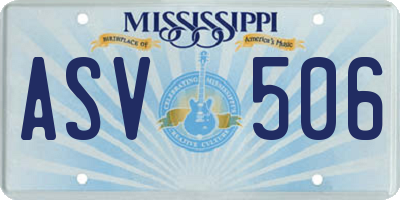 MS license plate ASV506