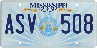 MS license plate ASV508