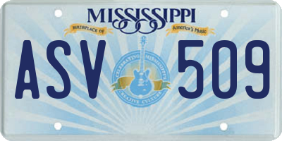 MS license plate ASV509