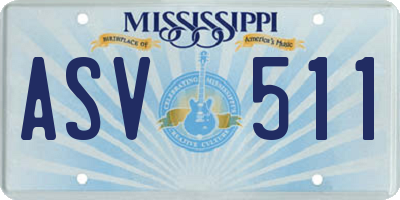 MS license plate ASV511