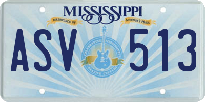 MS license plate ASV513