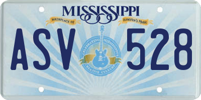 MS license plate ASV528
