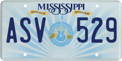MS license plate ASV529
