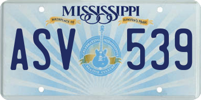 MS license plate ASV539