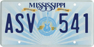 MS license plate ASV541