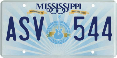 MS license plate ASV544