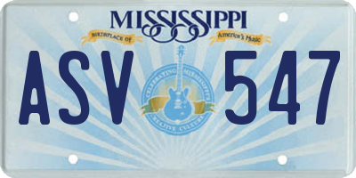 MS license plate ASV547