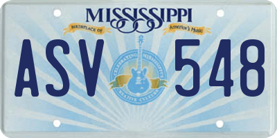 MS license plate ASV548