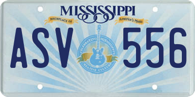 MS license plate ASV556