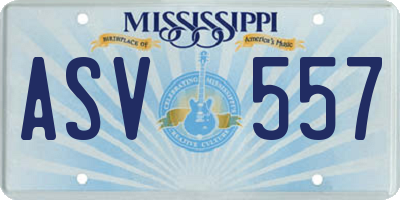 MS license plate ASV557