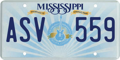 MS license plate ASV559