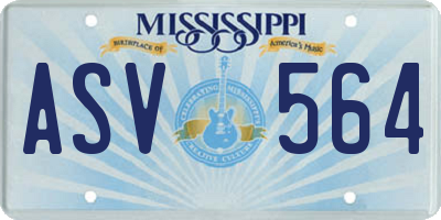 MS license plate ASV564
