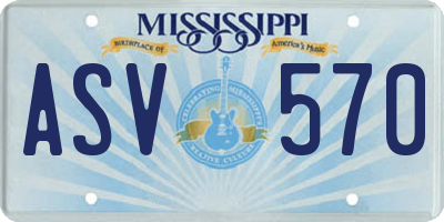 MS license plate ASV570