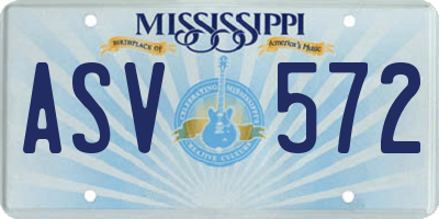 MS license plate ASV572