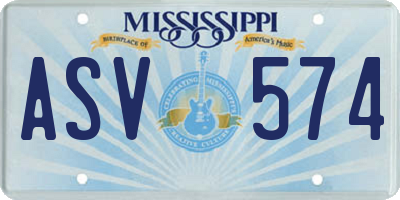 MS license plate ASV574