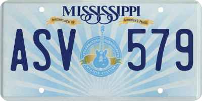 MS license plate ASV579