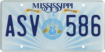 MS license plate ASV586