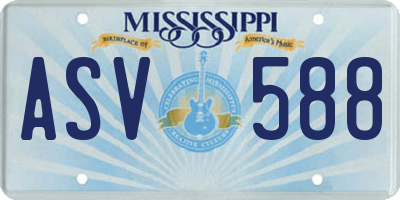 MS license plate ASV588