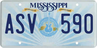 MS license plate ASV590
