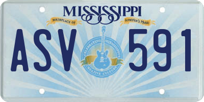MS license plate ASV591