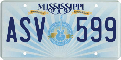 MS license plate ASV599