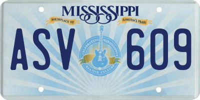 MS license plate ASV609